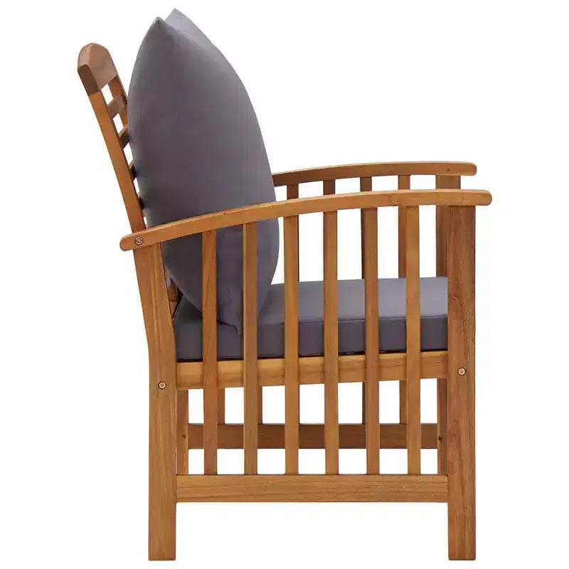 vidaXL Chaises de Jardin 2 pcs Chaises de Salle à Manger d'extérieur avec Accoudoirs Bois d'Acacia Massif - Marron et Gris Foncé