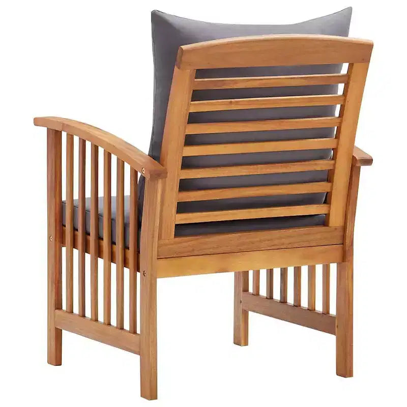 vidaXL Chaises de Jardin 2 pcs Chaises de Salle à Manger d'extérieur avec Accoudoirs Bois d'Acacia Massif - Marron et Gris Foncé