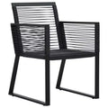 vidaXL 2/4x Garden Chair Black PVC Rattan Outdoor Patio Seating Lounge Chairs - Set of 2