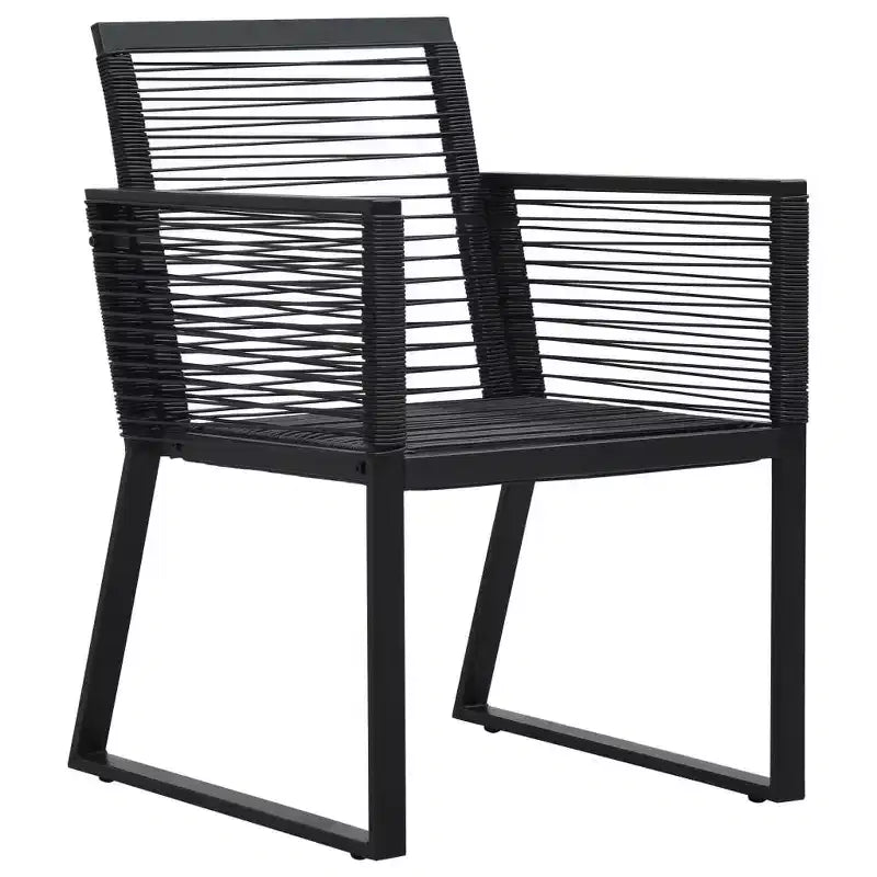 vidaXL 2/4x Garden Chair Black PVC Rattan Outdoor Patio Seating Lounge Chairs - Set of 2