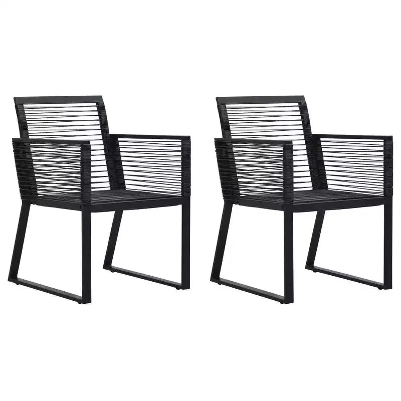 vidaXL Lot de 2/4 chaises de jardin en rotin PVC noir pour extérieur – Lot de 2