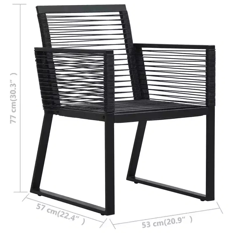 vidaXL Lot de 2/4 chaises de jardin en rotin PVC noir pour extérieur – Lot de 2