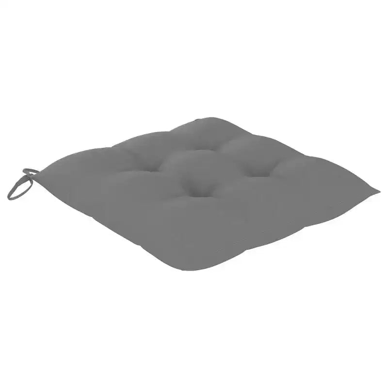 vidaXL Chaises de salle à manger en bois de teck massif - Lot de 4 avec coussins gris, design confortable, idéales pour la terrasse, le jardin ou la salle à manger, empilables pour le rangement