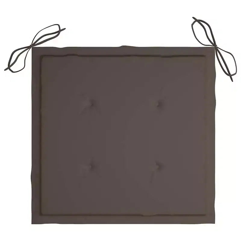 vidaXL Lot de 2 chaises de jardin pliables en bois d'acacia massif avec coussins taupe – Pour jardin, terrasse et patio