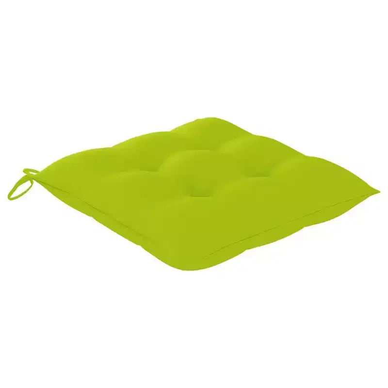 vidaXL Chaises de salle à manger de jardin en teck massif avec coussins vert vif - 4 pièces, empilables, sièges intérieurs/extérieurs - Ergonomiques et imperméables