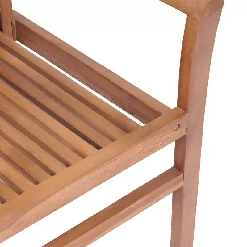 vidaXL Chaises de salle à manger empilables avec coussins blanc crème en bois de teck massif poncé fin, rangement facile, pour patio ou salle à manger