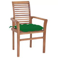vidaXL Solid Teak Wood Dining Chairs with Cushions - Set of 2 - Ergonomic Design for Garden or Patio use - Stackable for Easy Storage