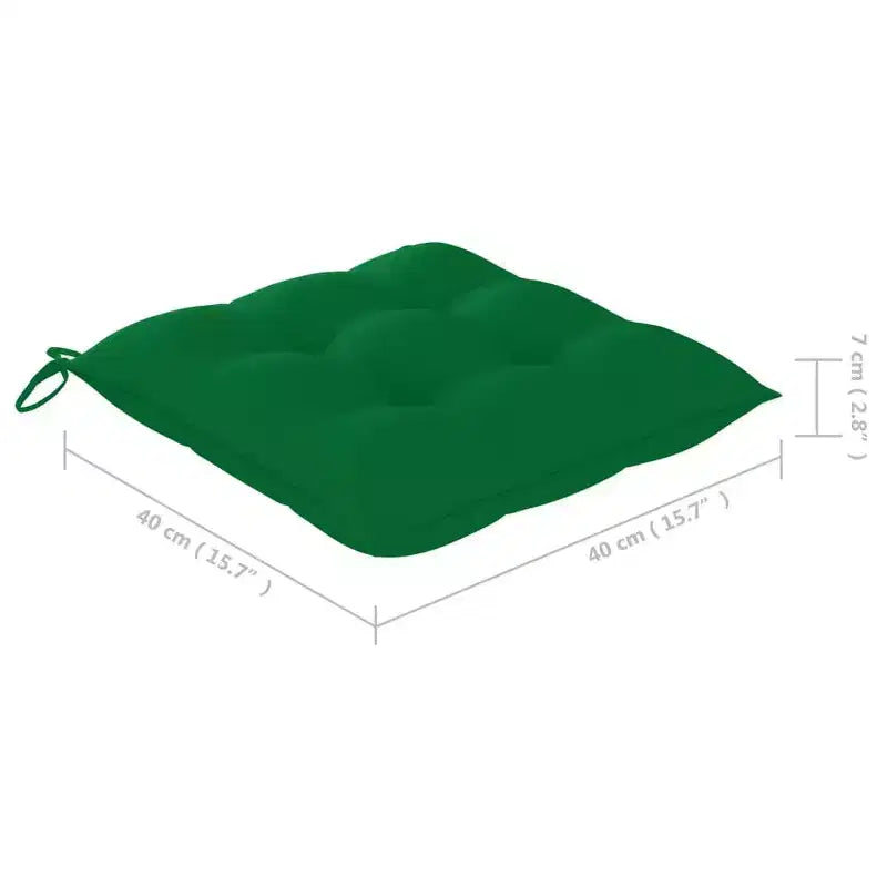 vidaXL Chaises de salle à manger en bois de teck massif avec coussins - Lot de 2 - Design ergonomique pour jardin ou terrasse - Empilables pour un rangement facile
