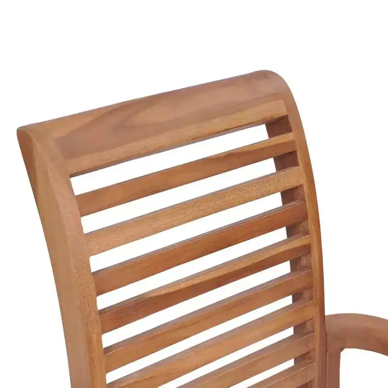 vidaXL Chaises de salle à manger en bois de teck massif avec coussins - Lot de 2 - Design ergonomique pour jardin ou terrasse - Empilables pour un rangement facile