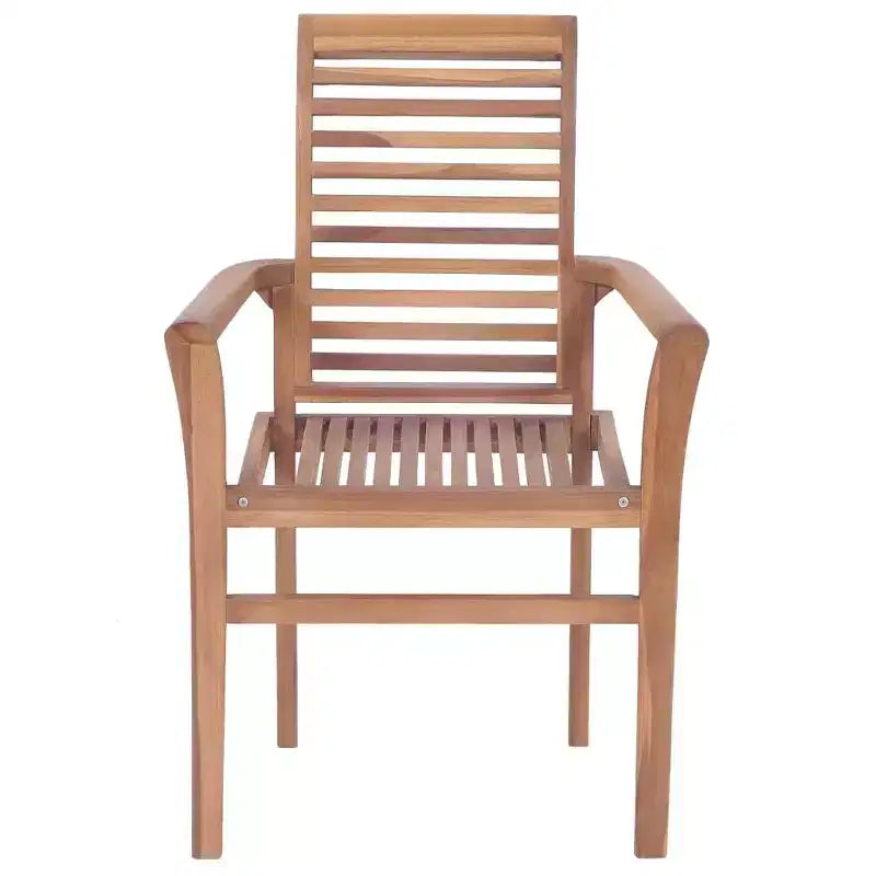 vidaXL Chaises de salle à manger empilables avec coussins bleu clair - Bois de teck massif - Parfaites pour le jardin, la terrasse et la salle à manger