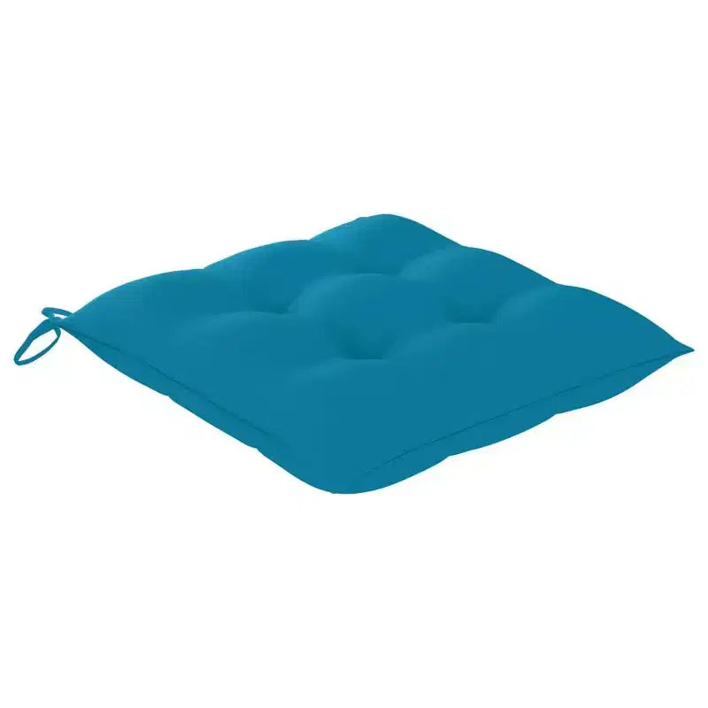 vidaXL Chaises de salle à manger empilables avec coussins bleu clair - Bois de teck massif - Parfaites pour le jardin, la terrasse et la salle à manger