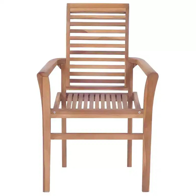 vidaXL Chaises de salle à manger de jardin 2 pcs avec coussins taupe - Bois de teck massif Chaises empilables de jardin/intérieur à lattes