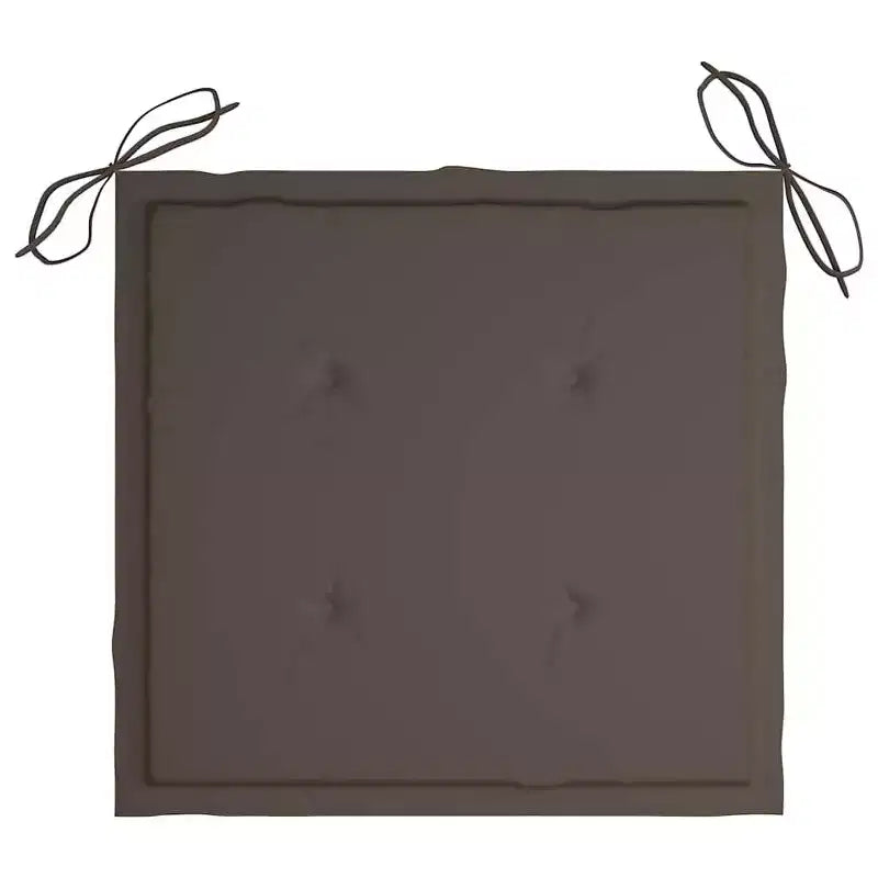 vidaXL Chaises de salle à manger de jardin 2 pcs avec coussins taupe - Bois de teck massif Chaises empilables de jardin/intérieur à lattes