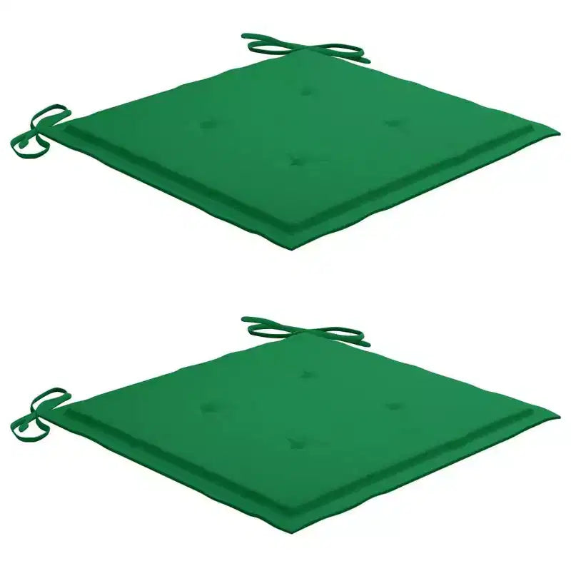 vidaXL Chaises de salle à manger polyvalentes avec coussins verts, bois de teck, adaptées à une utilisation intérieure/extérieure, design ergonomique confortable, empilables et peu encombrantes
