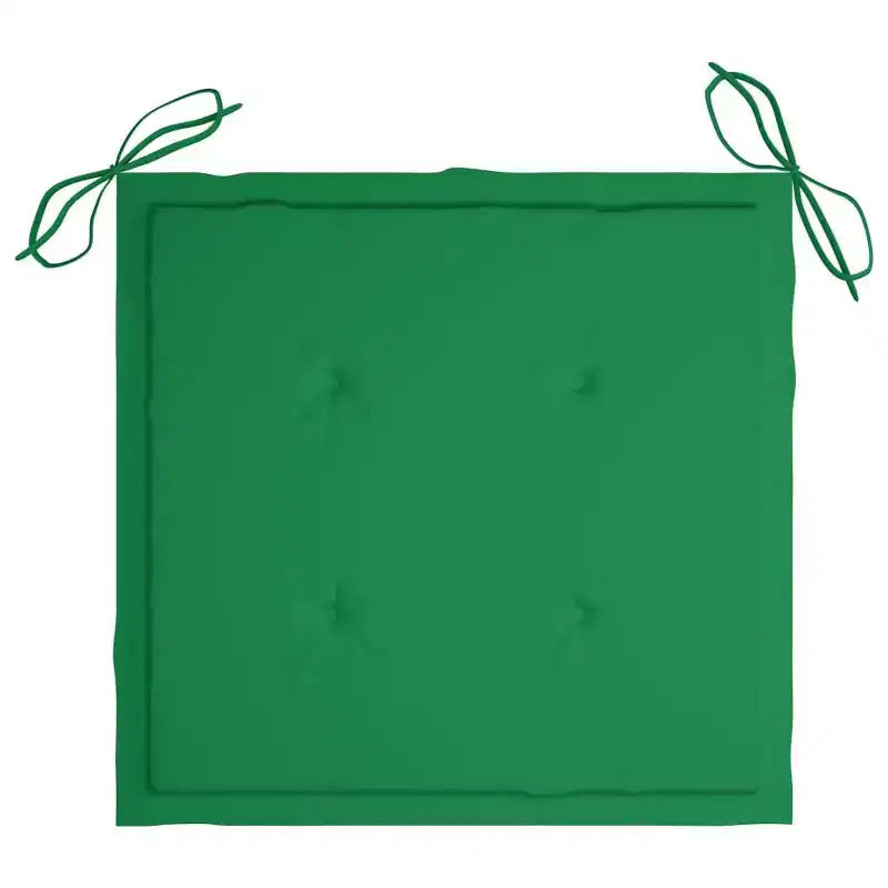 vidaXL Chaises de salle à manger polyvalentes avec coussins verts, bois de teck, adaptées à une utilisation intérieure/extérieure, design ergonomique confortable, empilables et peu encombrantes