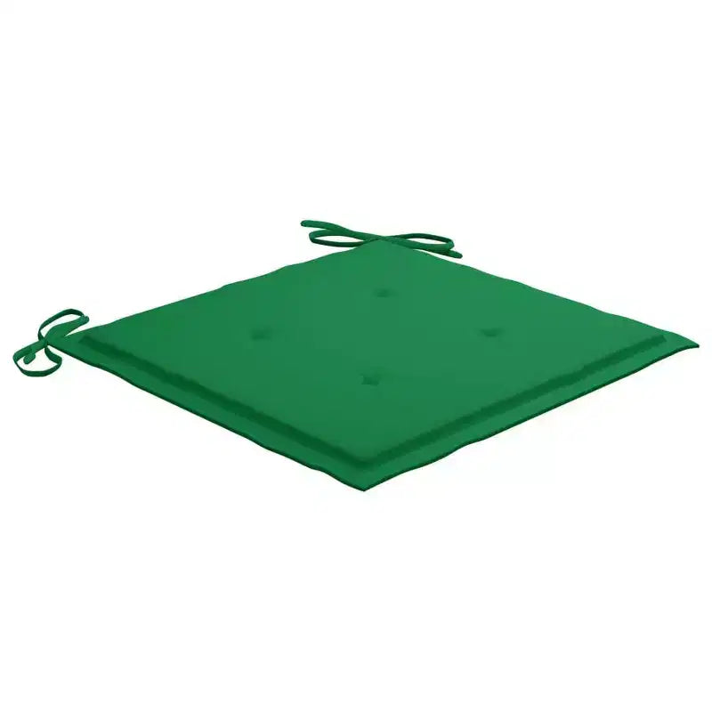 vidaXL Chaises de salle à manger polyvalentes avec coussins verts, bois de teck, adaptées à une utilisation intérieure/extérieure, design ergonomique confortable, empilables et peu encombrantes