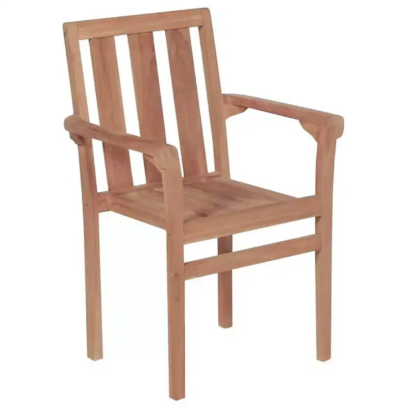 vidaXL Lot de 8 Chaises de Jardin Empilables en Bois de Teck avec Coussins Gris - Sièges d'Extérieur Durables