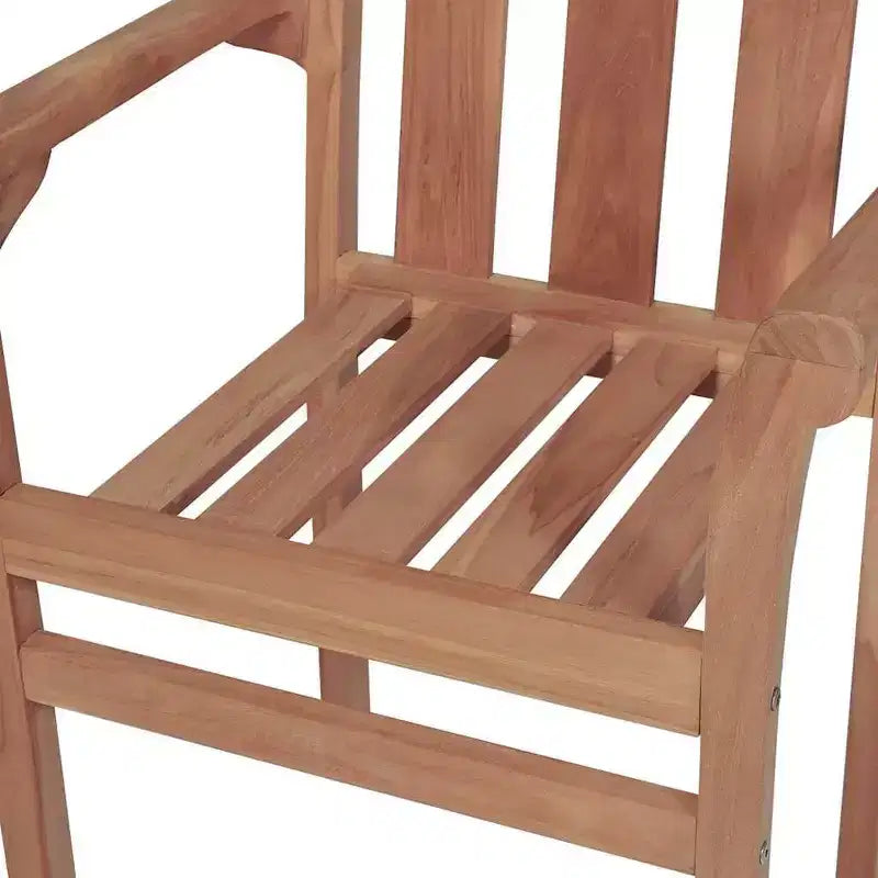 vidaXL Lot de 8 Chaises de Jardin Empilables en Bois de Teck avec Coussins Gris - Sièges d'Extérieur Durables