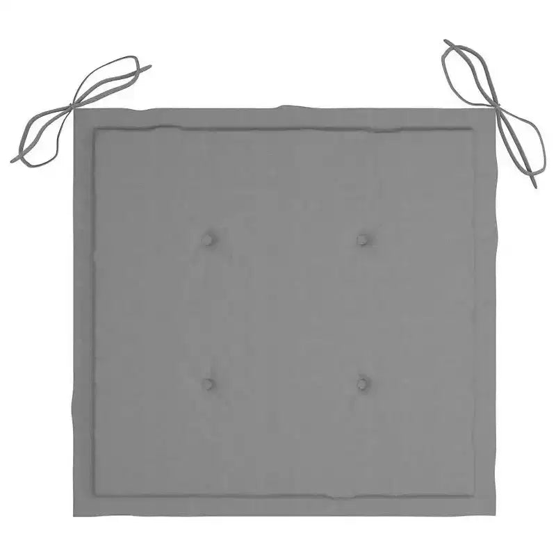 vidaXL Lot de 8 Chaises de Jardin Empilables en Bois de Teck avec Coussins Gris - Sièges d'Extérieur Durables