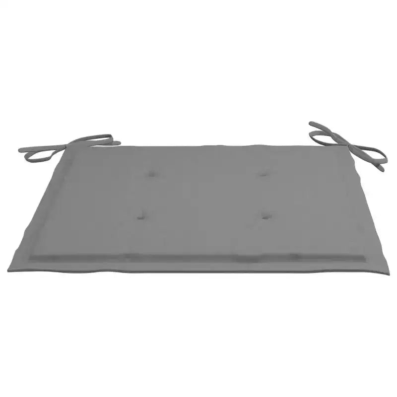 vidaXL Chaises de patio d'extérieur, lot de 4, coussins gris inclus, en bois de teck massif durable, conception empilable, polyvalentes pour la maison ou le café