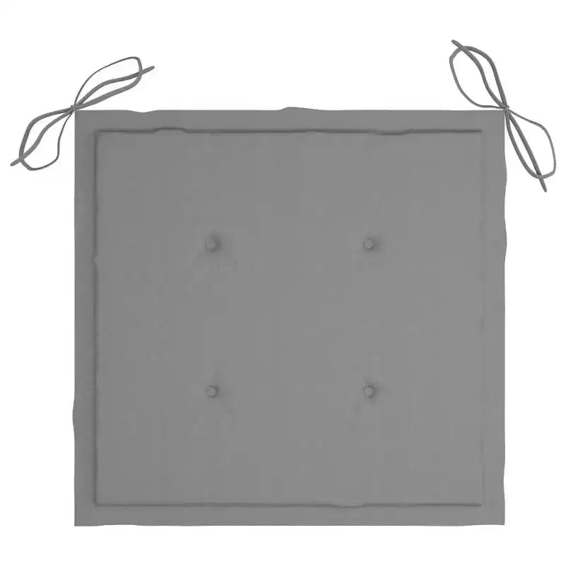 vidaXL Chaises de patio d'extérieur, lot de 4, coussins gris inclus, en bois de teck massif durable, conception empilable, polyvalentes pour la maison ou le café