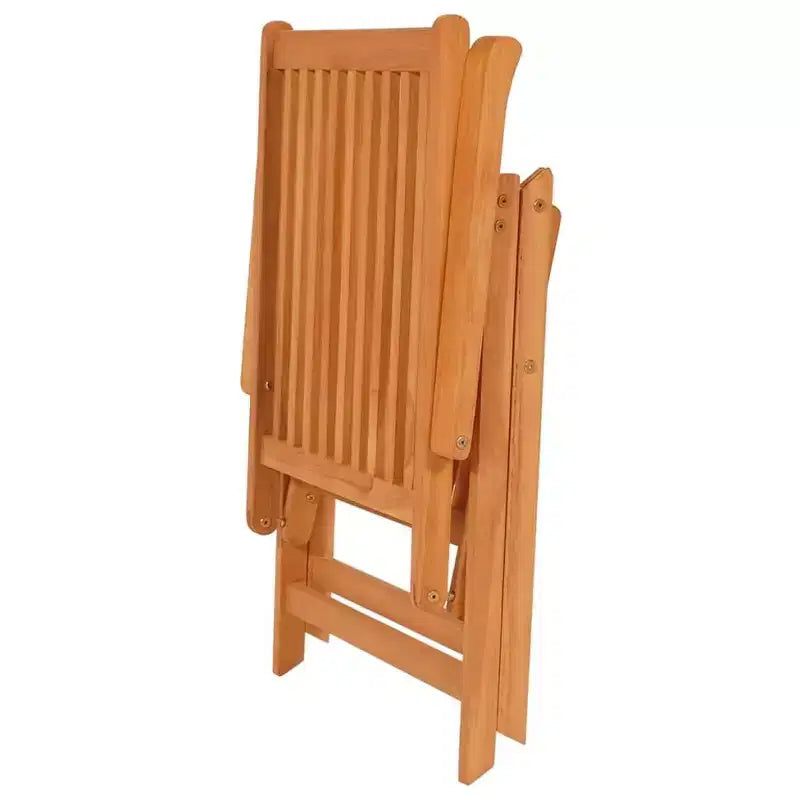 vidaXL Ensemble de chaises de jardin en teck avec coussins rouges, Résistant aux intempéries, Pliable, Réglable, Mobilier d'extérieur confortable pour jardin, patio et coin salon