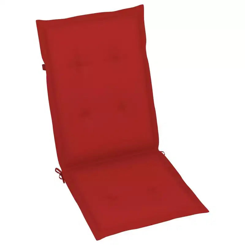 vidaXL Ensemble de chaises de jardin en teck avec coussins rouges, Résistant aux intempéries, Pliable, Réglable, Mobilier d'extérieur confortable pour jardin, patio et coin salon