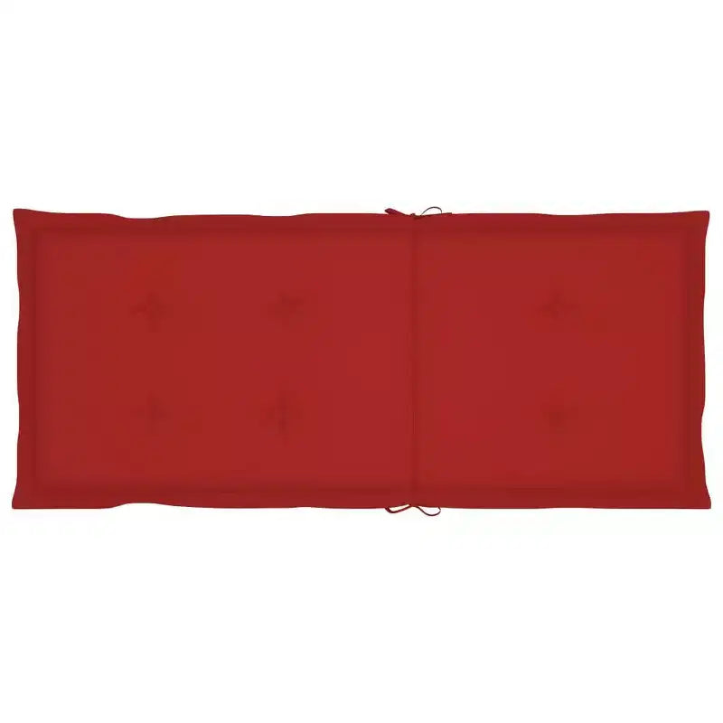 vidaXL Ensemble de chaises de jardin en teck avec coussins rouges, Résistant aux intempéries, Pliable, Réglable, Mobilier d'extérieur confortable pour jardin, patio et coin salon