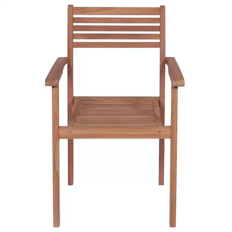 vidaXL - Lot de 6 chaises de jardin empilables avec coussins - Bois de teck massif, durable et résistant aux intempéries, idéal pour la maison, le bureau, le bar ou le café