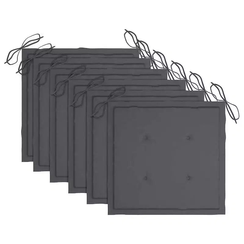 vidaXL - Lot de 6 chaises de jardin empilables avec coussins - Bois de teck massif, durable et résistant aux intempéries, idéal pour la maison, le bureau, le bar ou le café