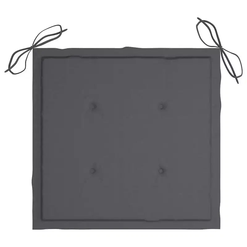 vidaXL Chaises de jardin en teck massif avec coussins anthracite, résistantes aux intempéries, conviennent à l'extérieur, lot de 4