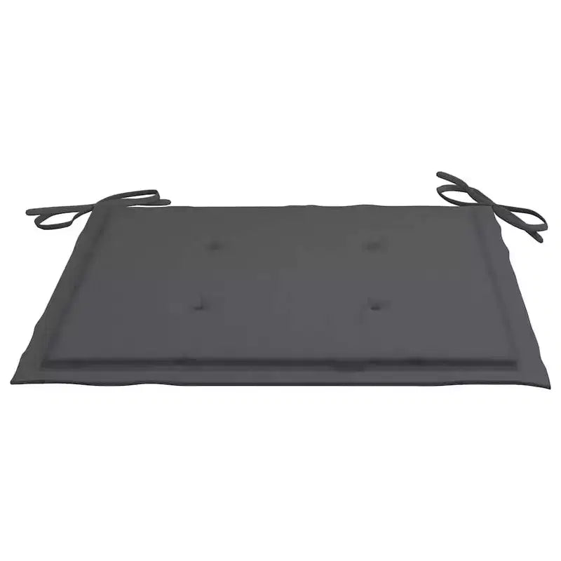 vidaXL Chaises de jardin en teck massif avec coussins anthracite, résistantes aux intempéries, conviennent à l'extérieur, lot de 4