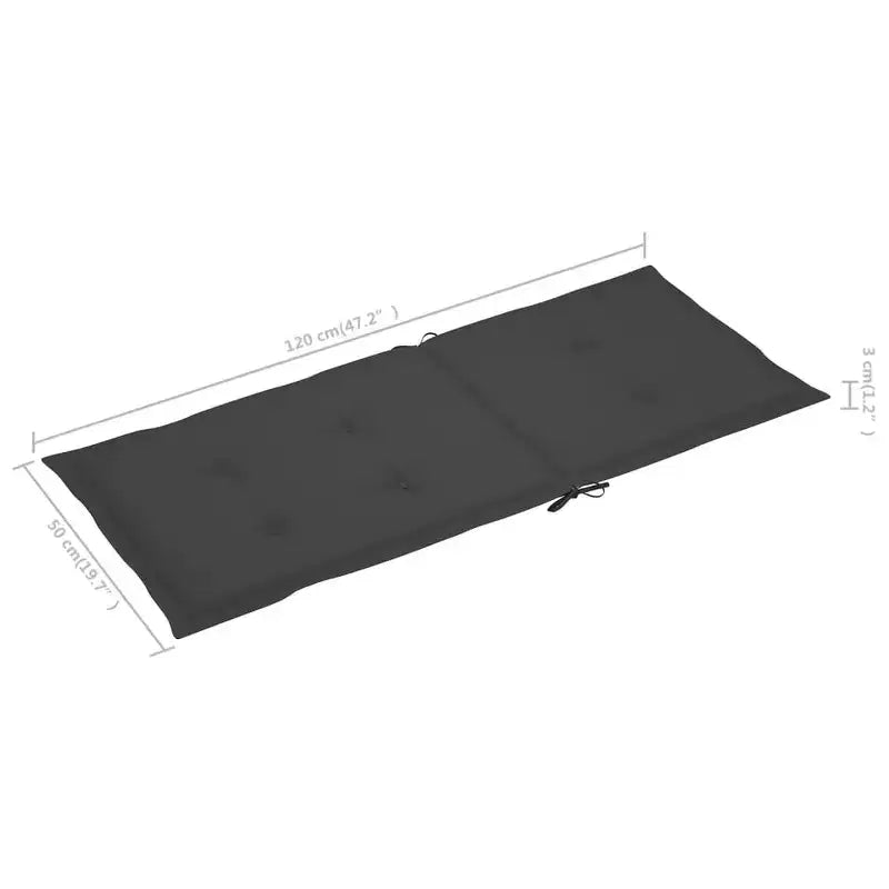 vidaXL Chaises de patio très résistantes avec coussins anthracite - Bois de teck massif - Dossier réglable - Convient pour l'extérieur - Lot de 2