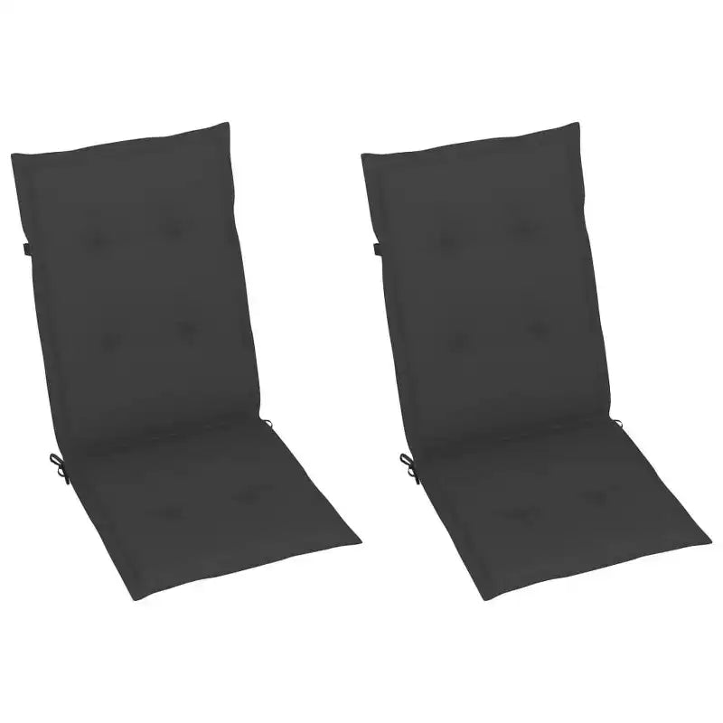 vidaXL Chaises de patio très résistantes avec coussins anthracite - Bois de teck massif - Dossier réglable - Convient pour l'extérieur - Lot de 2