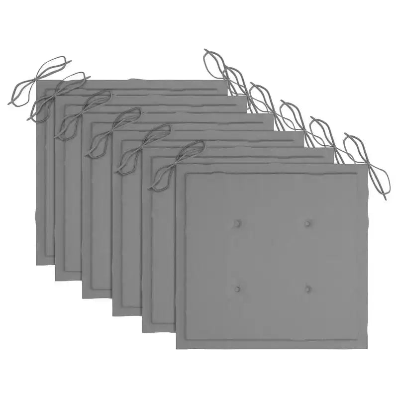 vidaXL Chaises de jardin empilables en bois de teck avec coussins - Lot de 6 - Résistantes aux intempéries, montage facile, design polyvalent
