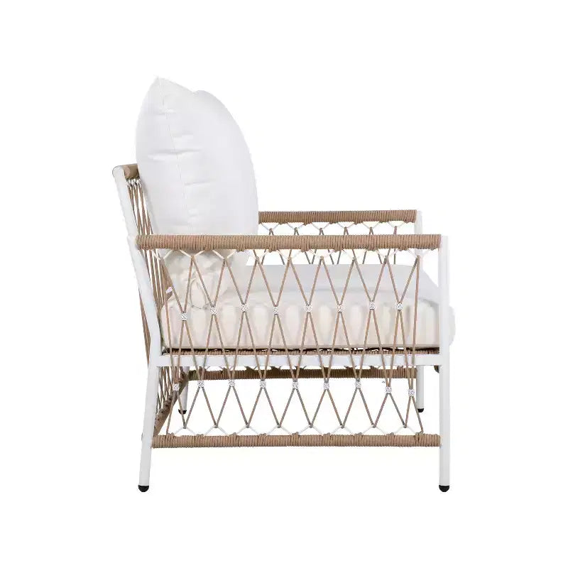 Christopher Knight Home Miles Chaises longues de jardin bohèmes avec cordes tissées à la main et coussins (Lot de 2)
