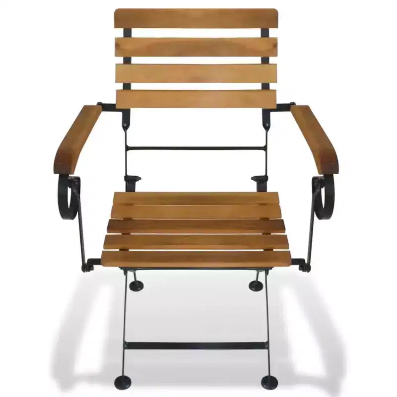 vidaXL Lot de 2 Chaises Pliantes Marron et Noir