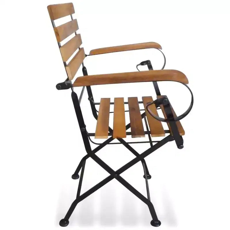 vidaXL Lot de 2 Chaises Pliantes Marron et Noir