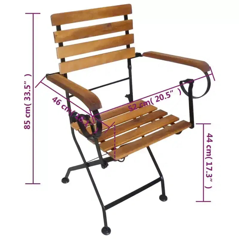 vidaXL Lot de 2 Chaises Pliantes Marron et Noir