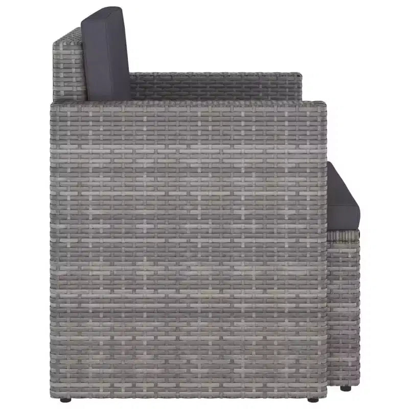 vidaXL Chaise de patio élégante avec coussins – Meubles en résine tressée résistants aux intempéries pour usage extérieur – Gris