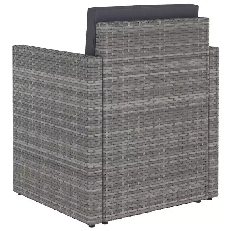 vidaXL Chaise de patio élégante avec coussins – Meubles en résine tressée résistants aux intempéries pour usage extérieur – Gris