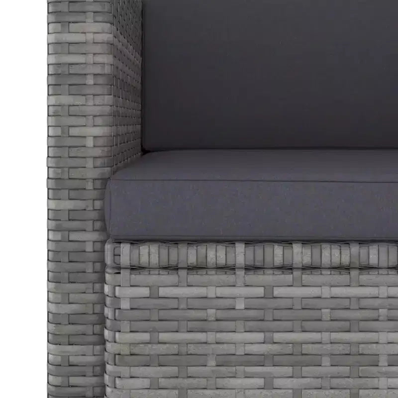 vidaXL Chaise de patio élégante avec coussins – Meubles en résine tressée résistants aux intempéries pour usage extérieur – Gris