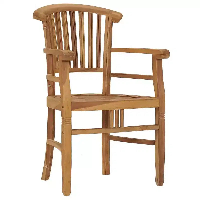 vidaXL Patio Chairs 2 Pcs Outdoor Patio Dining Chair for Porch Solid Wood Teak - With Armrest