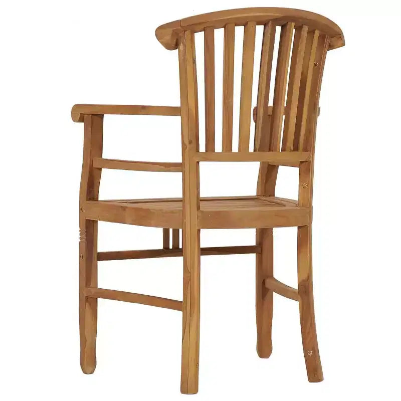 vidaXL Chaises de Patio 2 pcs Chaises de Salle à Manger d'Extérieur pour Porche Bois de Teck Massif - Avec Accoudoirs