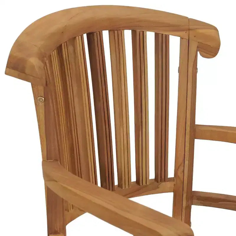 vidaXL Chaises de Patio 2 pcs Chaises de Salle à Manger d'Extérieur pour Porche Bois de Teck Massif - Avec Accoudoirs