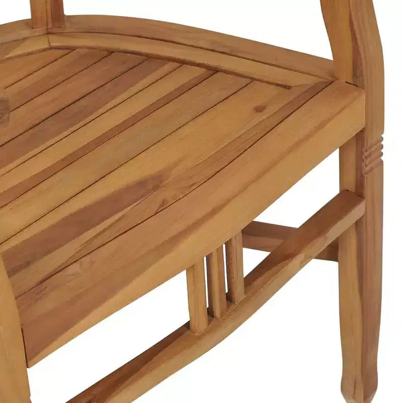 vidaXL Chaises de Patio 2 pcs Chaises de Salle à Manger d'Extérieur pour Porche Bois de Teck Massif - Avec Accoudoirs