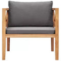 vidaXL Patio Chair Dark Gray, Teak Solid Teak Wood, Polyester Fabric