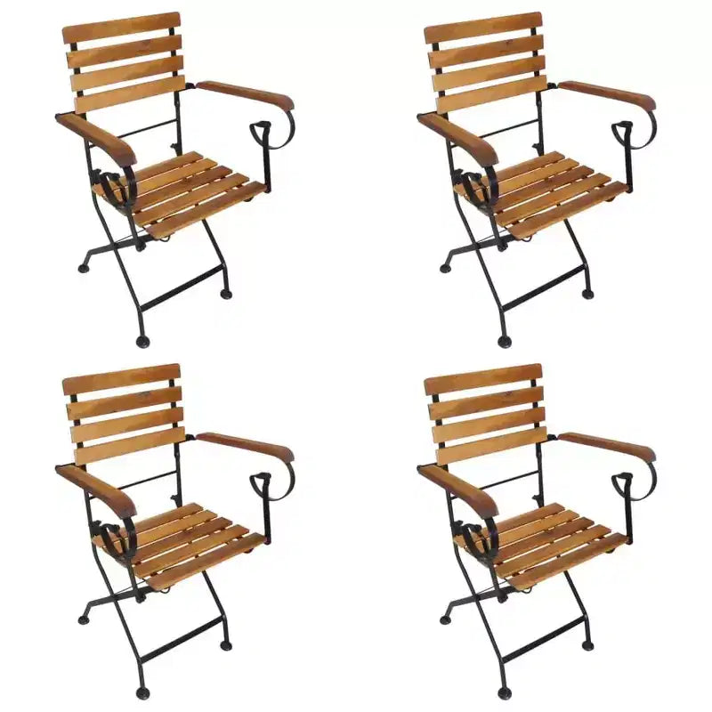vidaXL Lot de 4 chaises pliantes marron et noir
