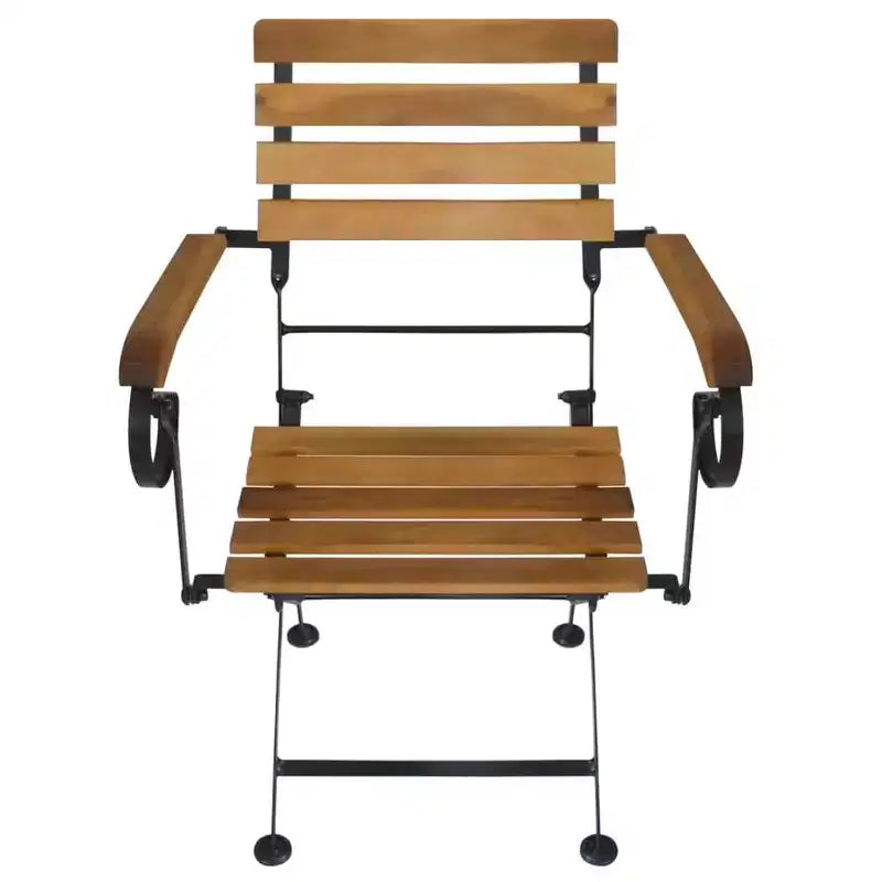 vidaXL Lot de 4 chaises pliantes marron et noir