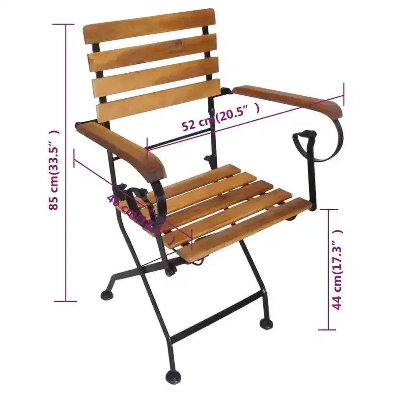 vidaXL Lot de 4 chaises pliantes marron et noir